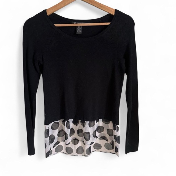 INC International Concepts Black and White Polka Dot Blouse Women’s Petite PP - Picture 1 of 5
